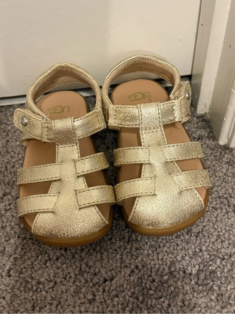 UGG Kids Metallic Gold Strappy Sandals